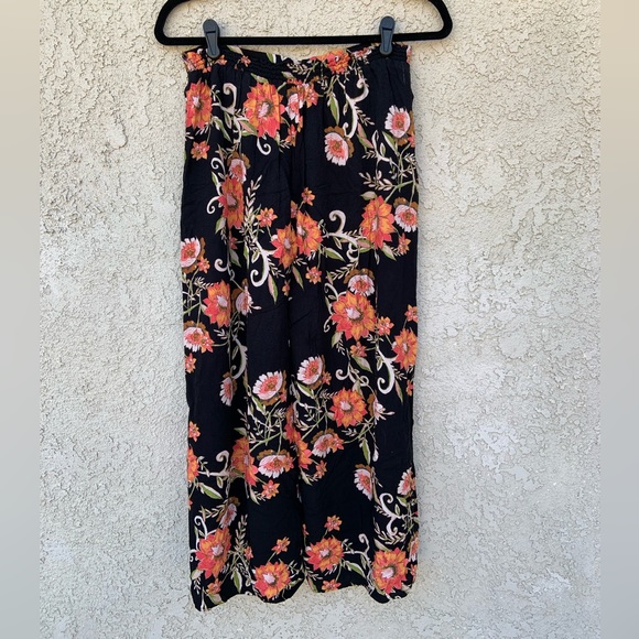 VGUC Xhilaration Womens Floral Boho Slit Wide Pants - Picture 5 of 5